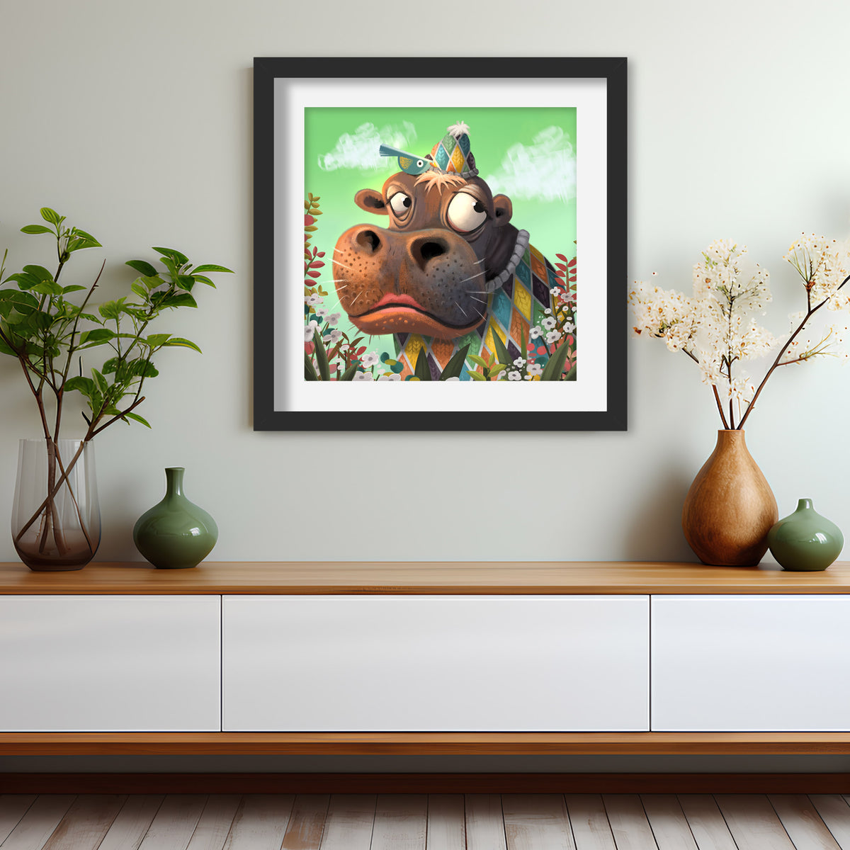 Hugo the Hippo - Fine Art Giclée Print