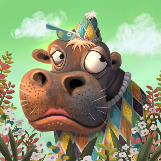 Hugo the Hippo - Fine Art Giclée Print